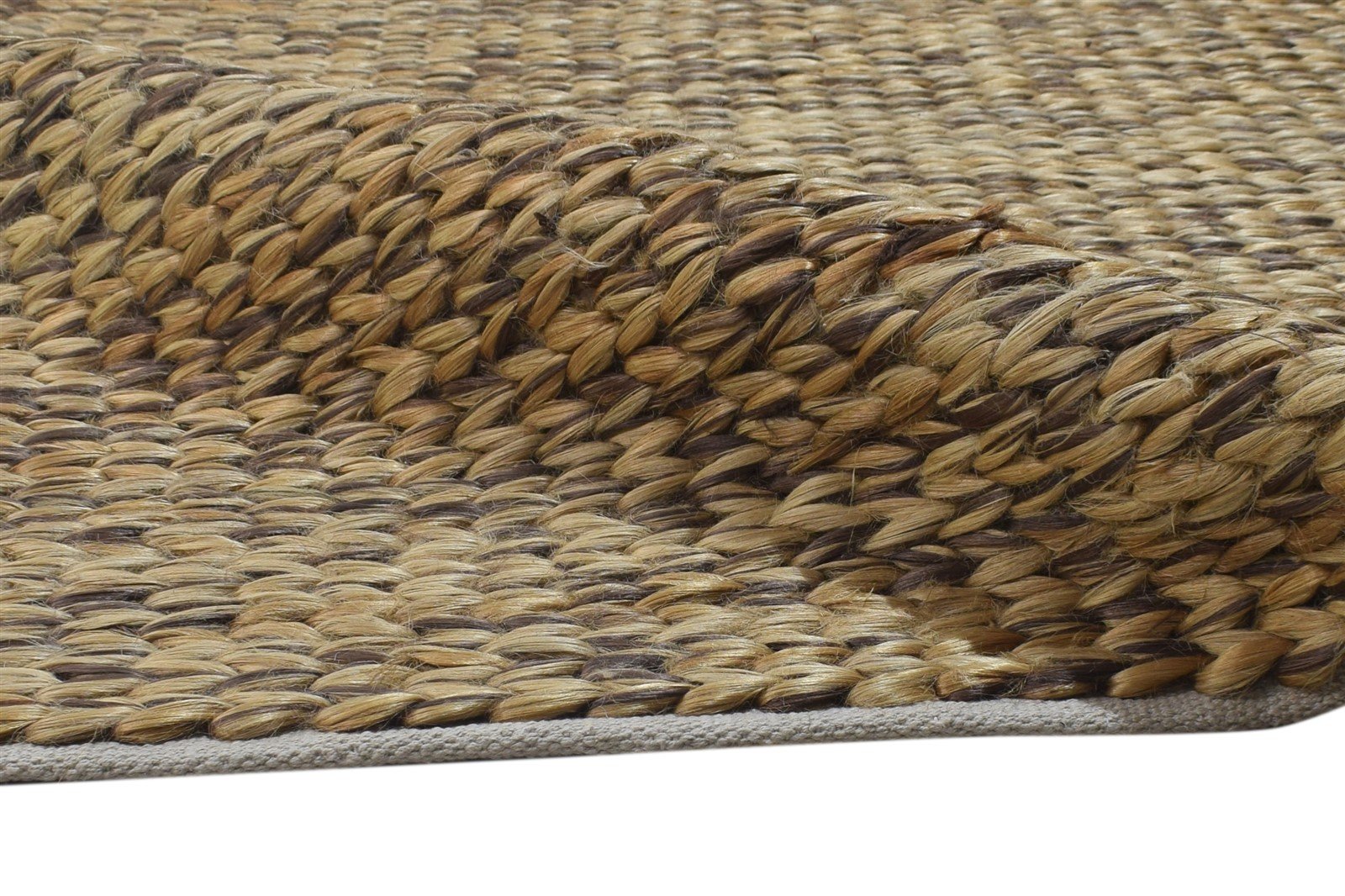 5' X 8' Rug Jute Brown Modern Braided Scandinavian Solid Room Size Carpet 7864483315861