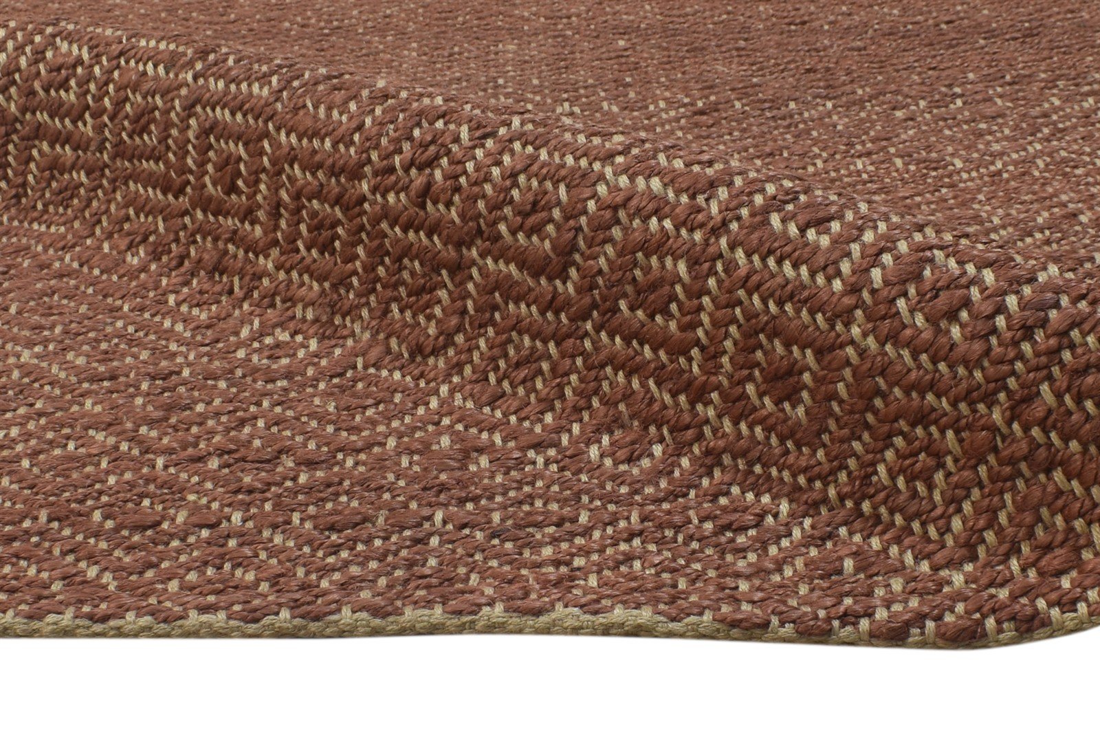 5' X 8' Rug Jute Brown Modern Dhurrie Bohemian Diamond Room Size Carpet 7864471060629
