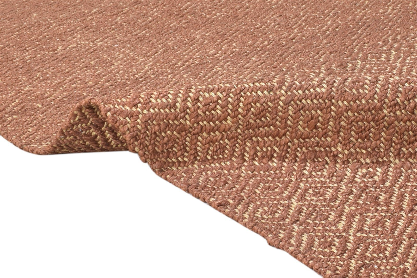 5' X 8' Rug Jute Brown Modern Dhurrie Bohemian Diamond Room Size Carpet 7864471060629