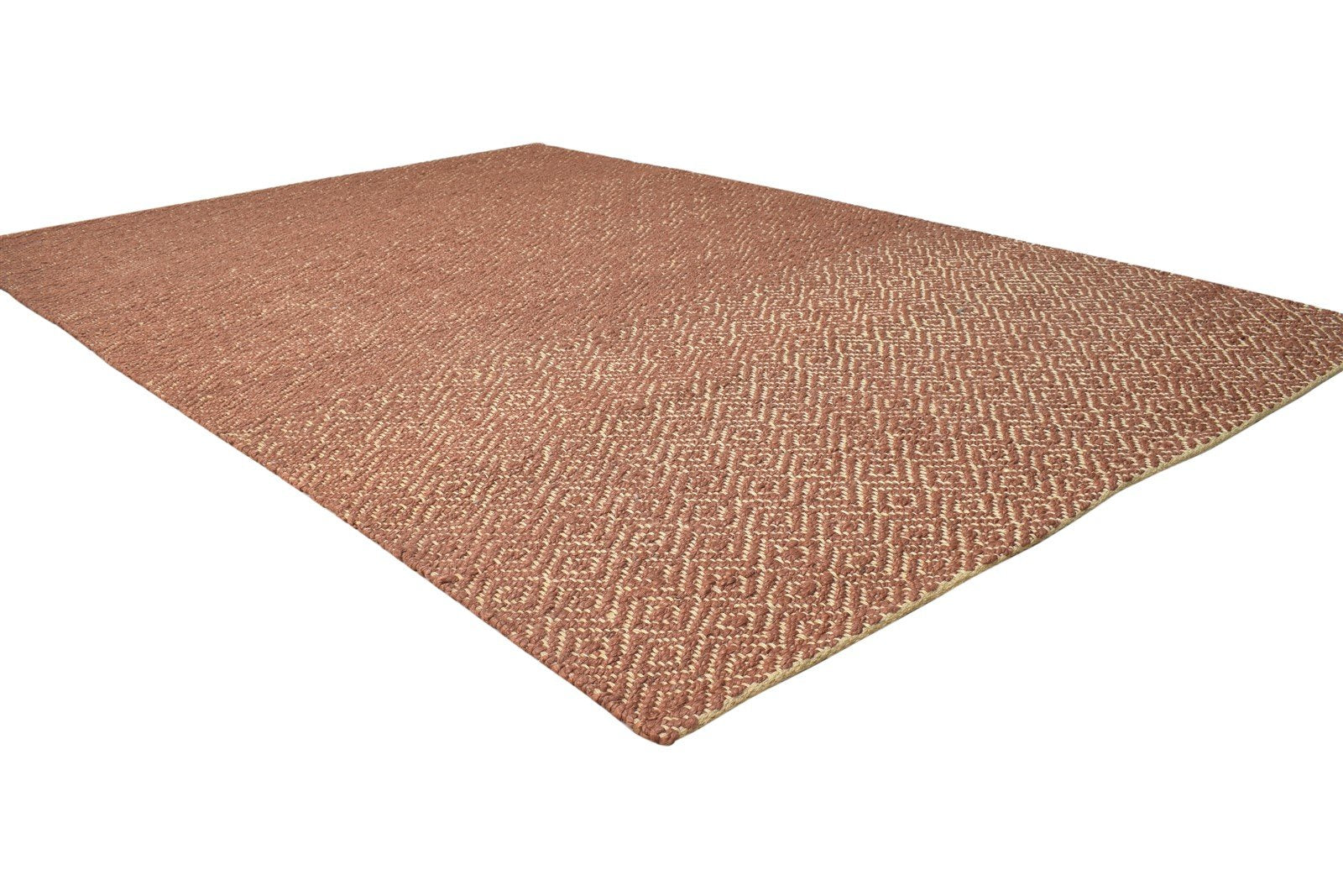 5' X 8' Rug Jute Brown Modern Dhurrie Bohemian Diamond Room Size Carpet 7864471060629