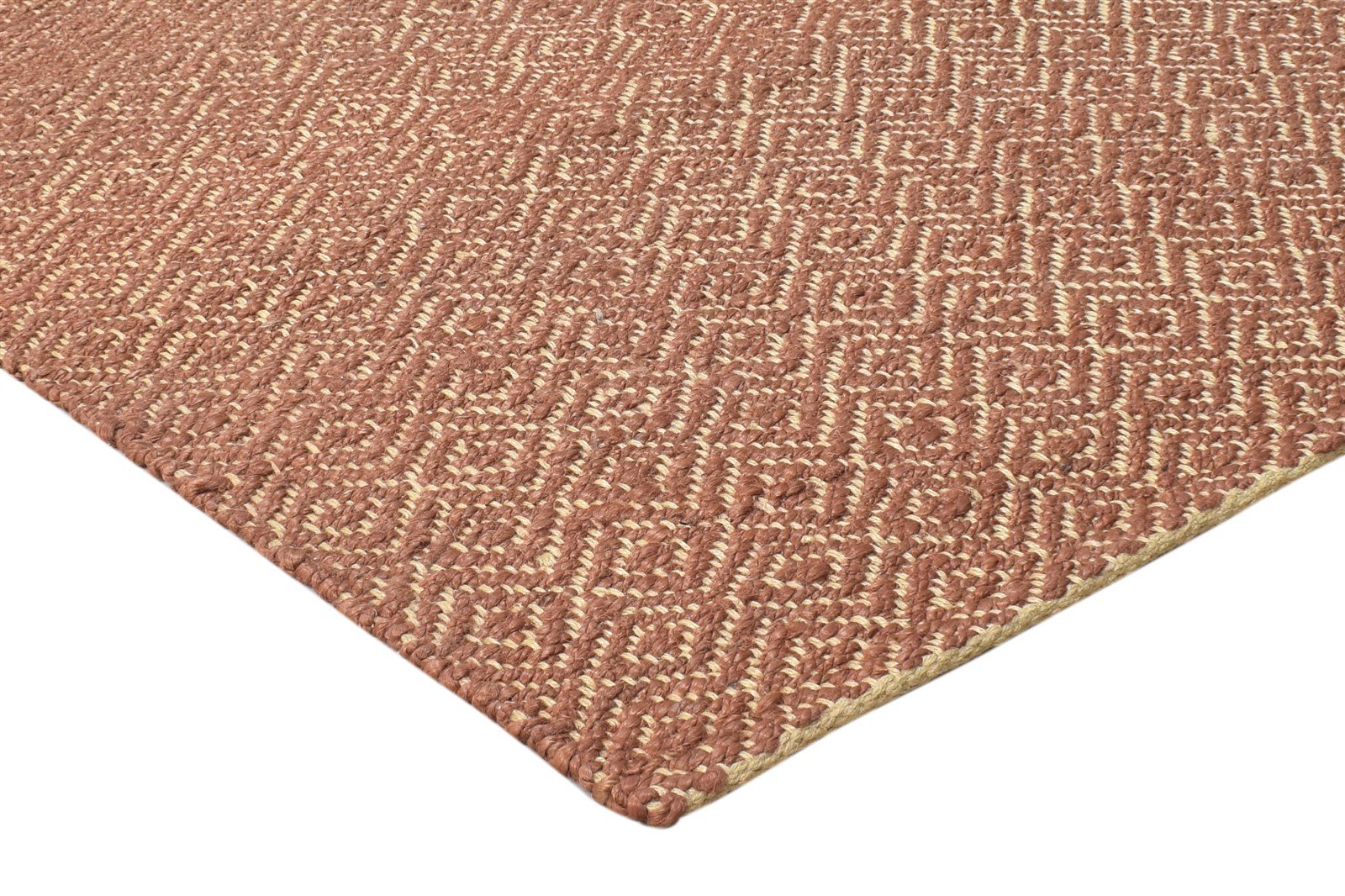 5' X 8' Rug Jute Brown Modern Dhurrie Bohemian Diamond Room Size Carpet 7864471060629