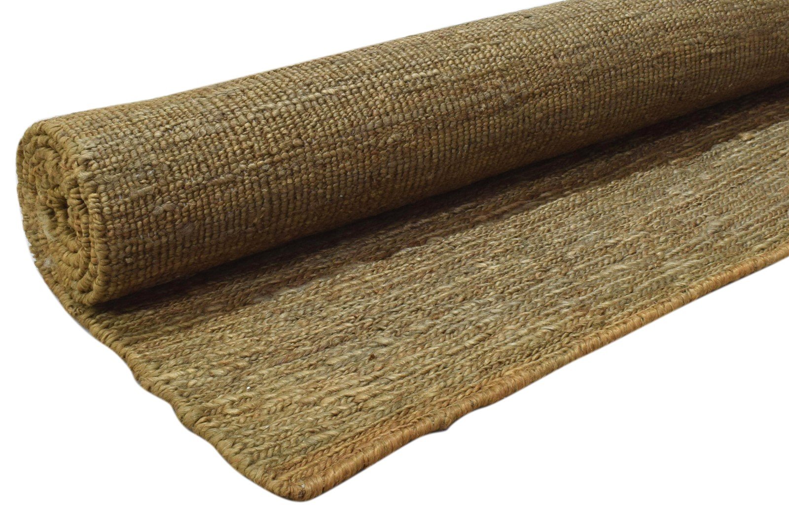 5' X 8' Rug Jute Gold Modern Hand Knotted Scandinavian Solid Room Size Carpet 7860699529365