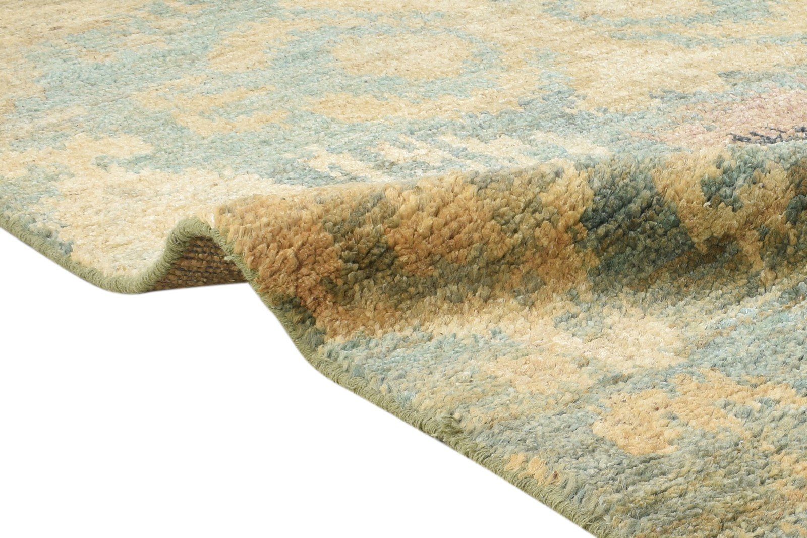 5' X 8' Rug Jute Green Persian Hand Knotted Oriental Ikat Room Size Carpet 7864407490709