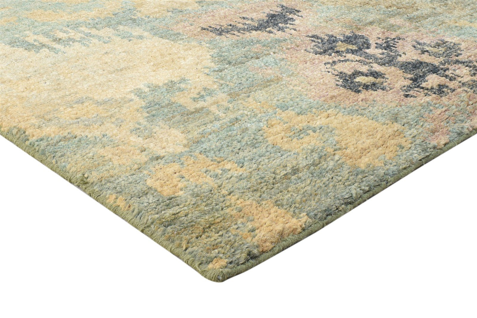 5' X 8' Rug Jute Green Persian Hand Knotted Oriental Ikat Room Size Carpet 7864407490709