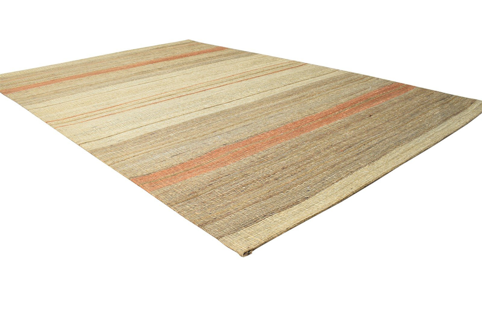 5' X 8' Rug Jute Sage Modern Jacquard Loom Bohemian Striped Room Size Carpet 7864469225621