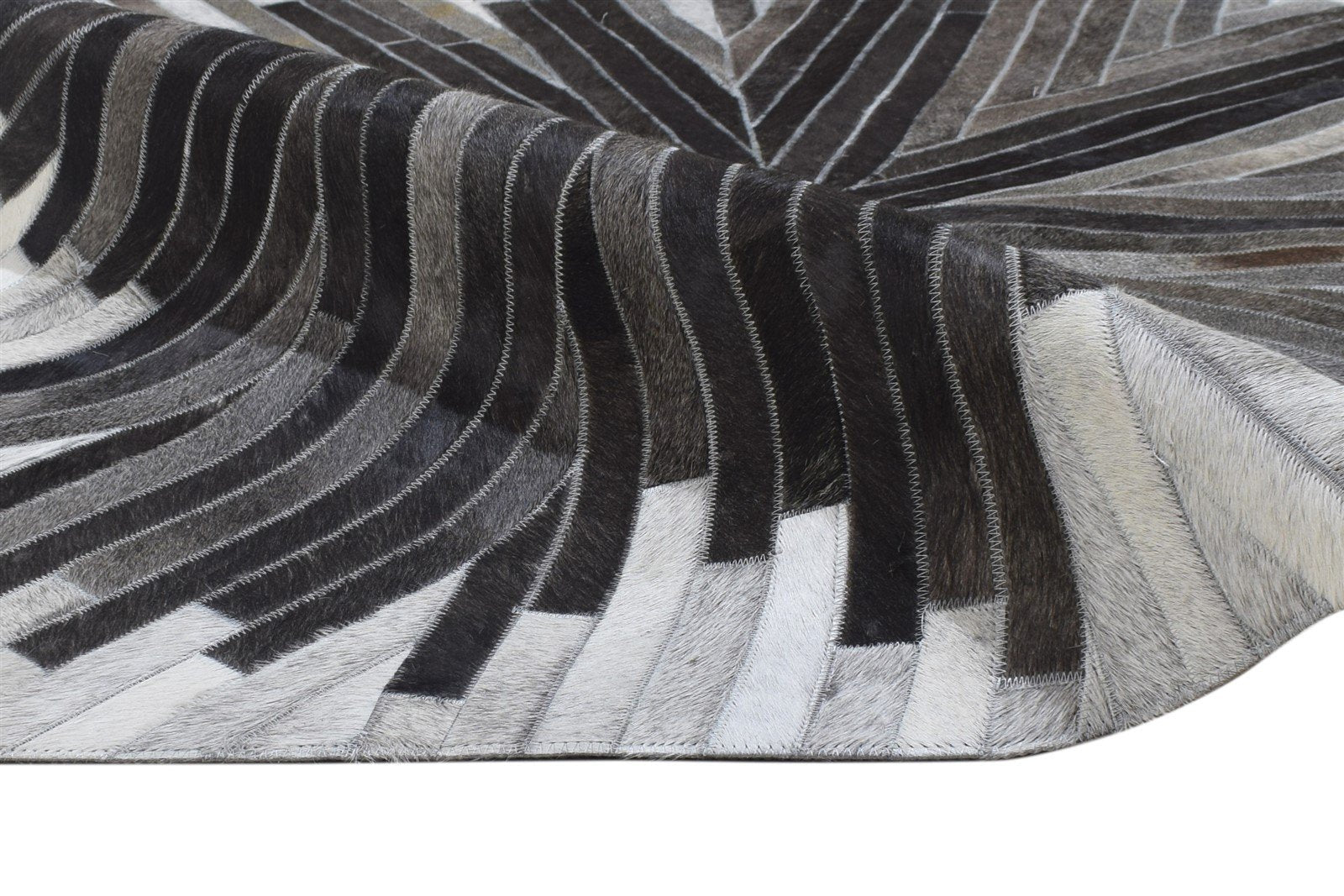 5' X 8' Rug Leather Ivory Modern Hand Woven French Abstract Room Size Carpet 7864502190229