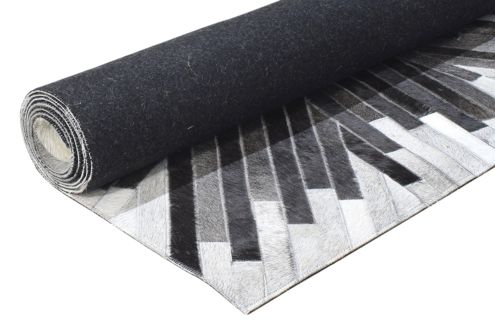 5' X 8' Rug Leather Ivory Modern Hand Woven French Abstract Room Size Carpet 7864502190229