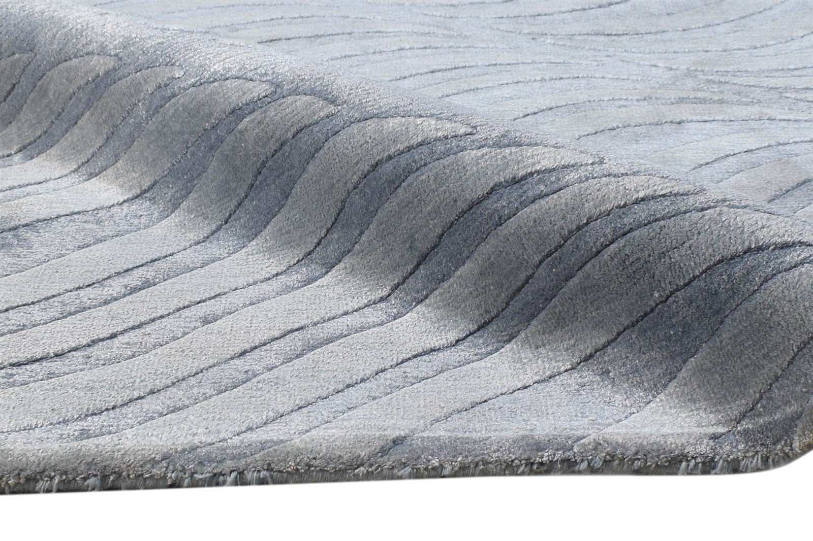 Harlie 5' X 8' Rug Silk Blue Modern Handloom Scandinavian Swirls 7864429412501