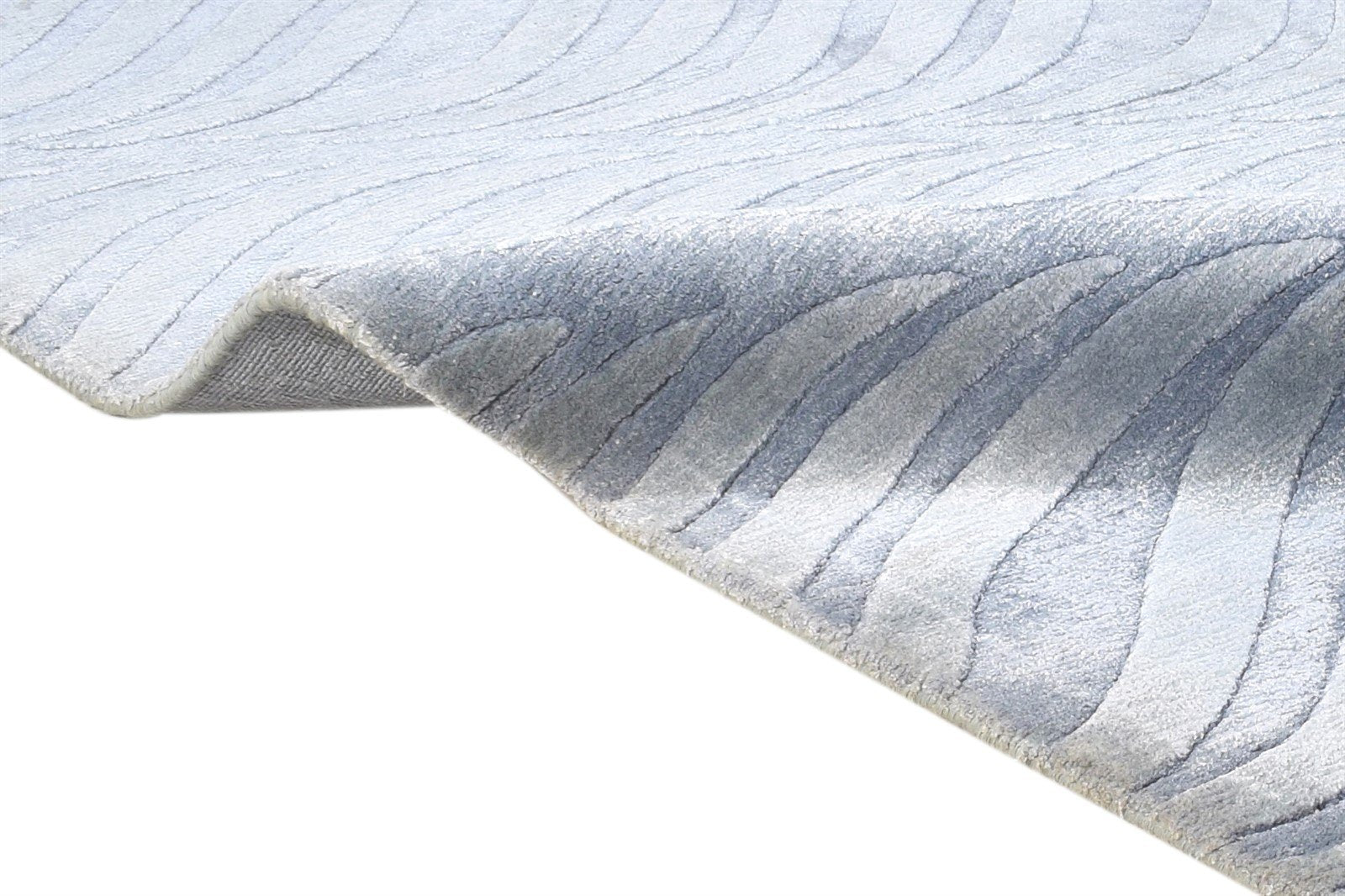 Harlie 5' X 8' Rug Silk Blue Modern Handloom Scandinavian Swirls 7864429412501