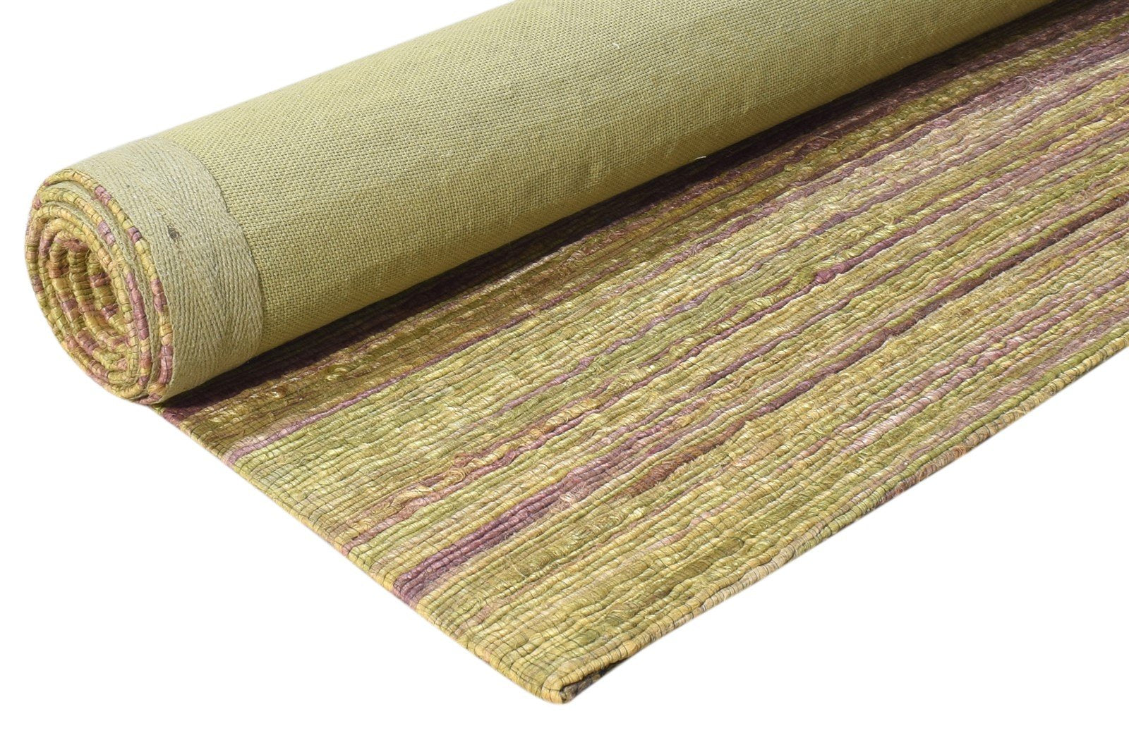 Kass 5' X 8' Rug Silk Brown Modern Hand Woven Bohemian Striped 7864662065301
