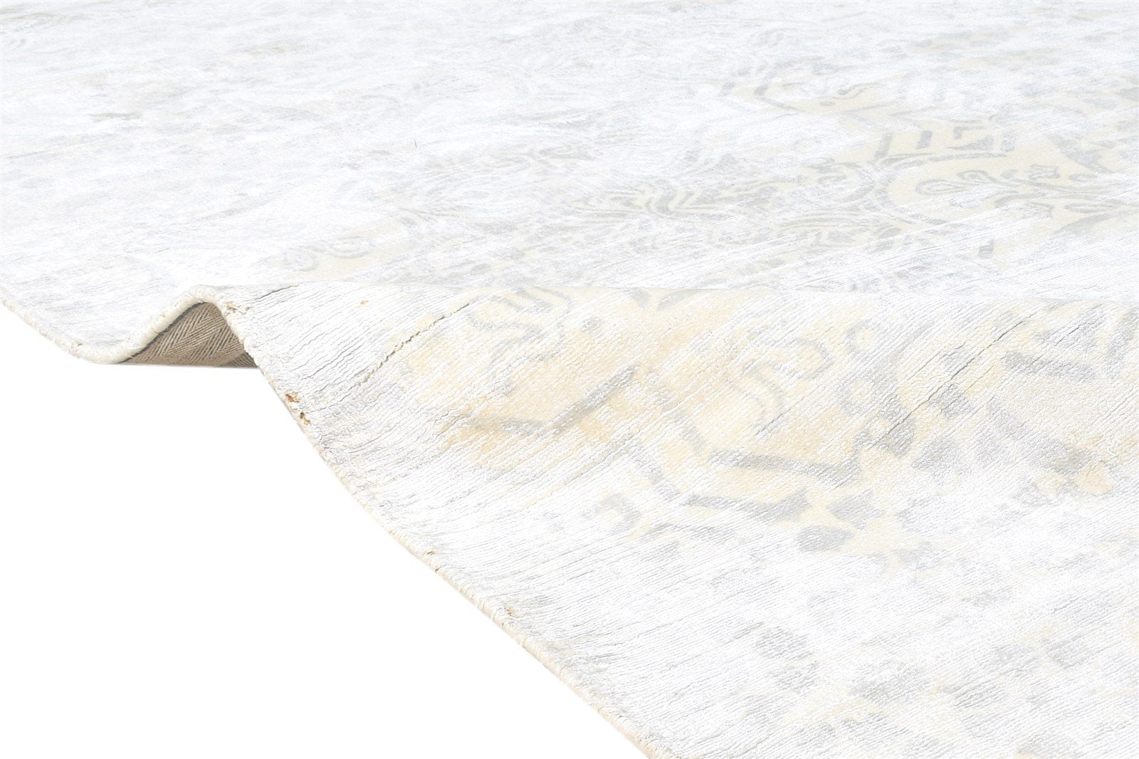 5' X 8' Rug Silk Cream Modern Handloom Scandinavian Floral Room Size Carpet 7865140084885
