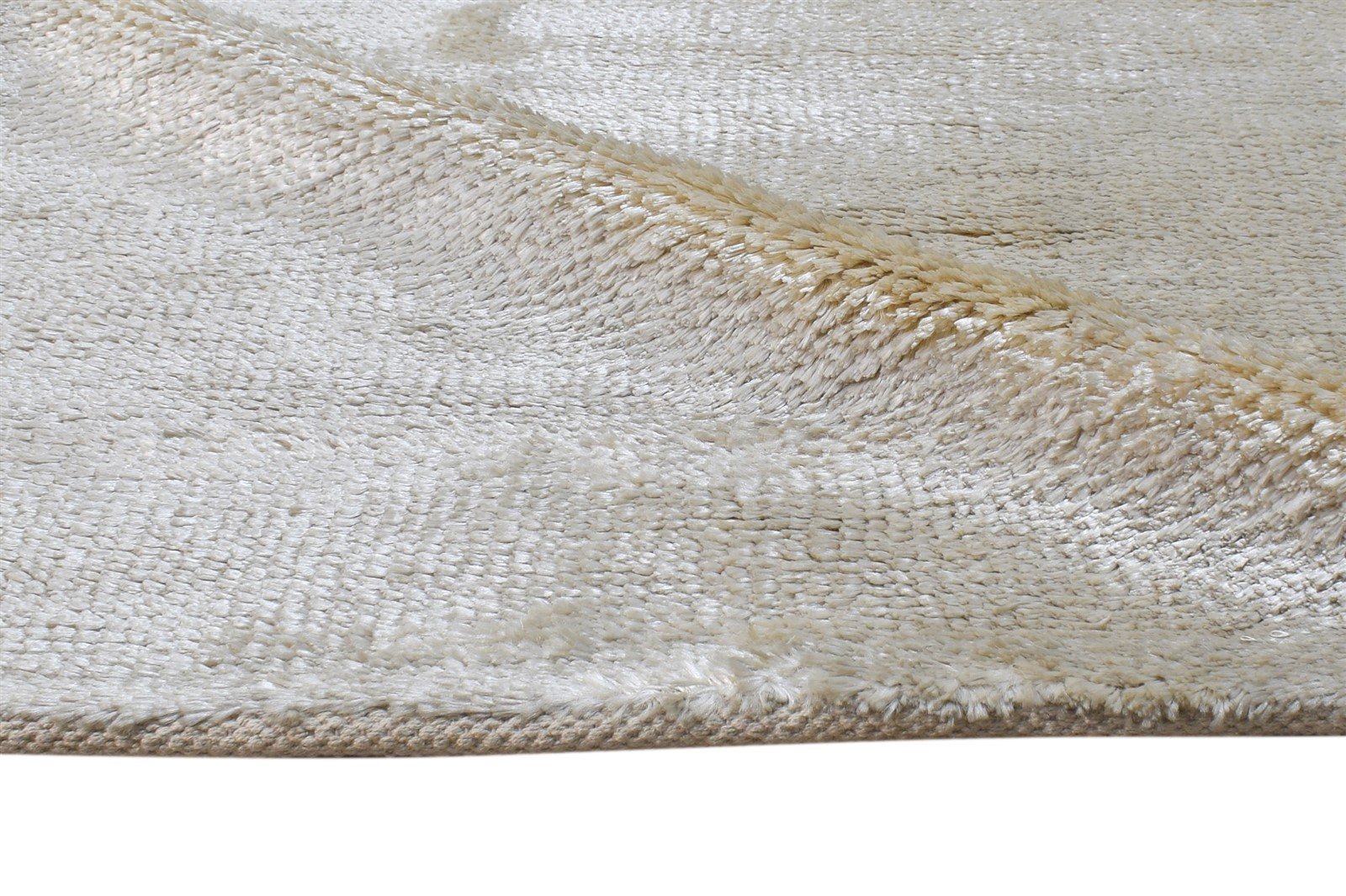 5' X 8' Rug Silk Cream Modern Handloom Scandinavian Solid Room Size Carpet 7865075499157