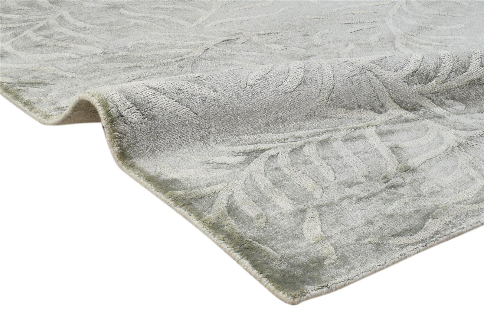 5' X 8' Rug Silk Grey Modern Handloom French Floral Room Size Carpet 7860697268373