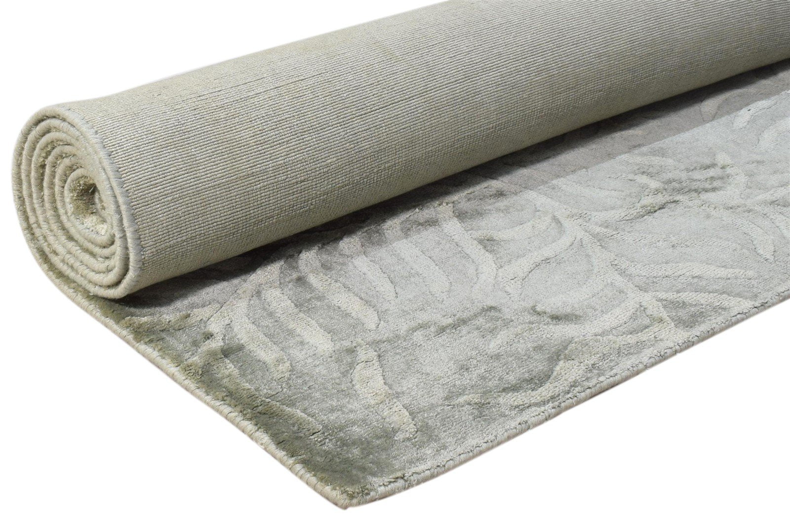 5' X 8' Rug Silk Grey Modern Handloom French Floral Room Size Carpet 7860697268373
