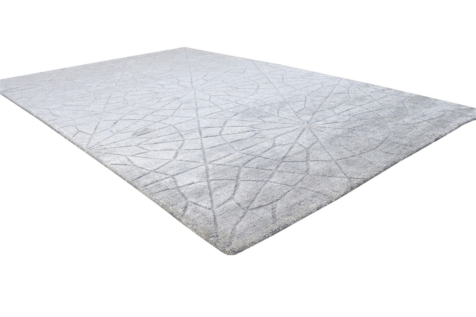 5' X 8' Rug Silk Grey Modern Handloom Moroccan Trellis Room Size Carpet 7864440127637