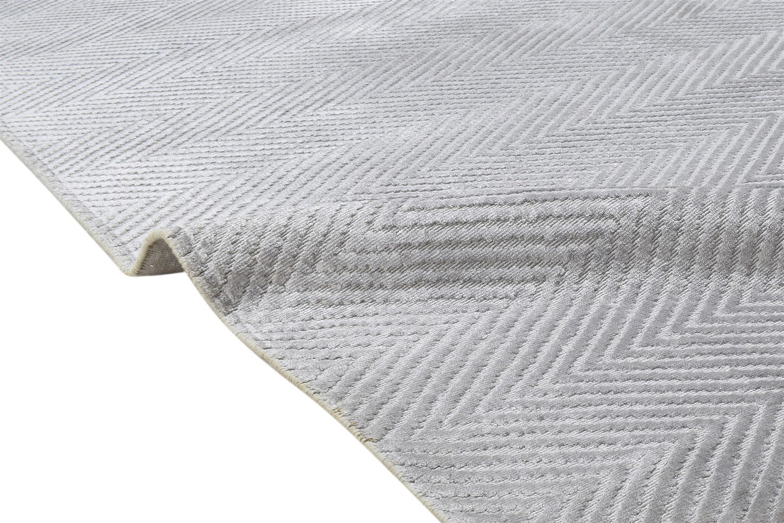 5' X 8' Rug Silk Grey Modern Handloom Scandinavian Diamond Room Size Carpet 7864158126229