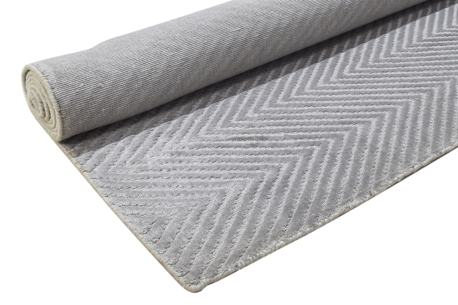 5' X 8' Rug Silk Grey Modern Handloom Scandinavian Diamond Room Size Carpet 7864158126229