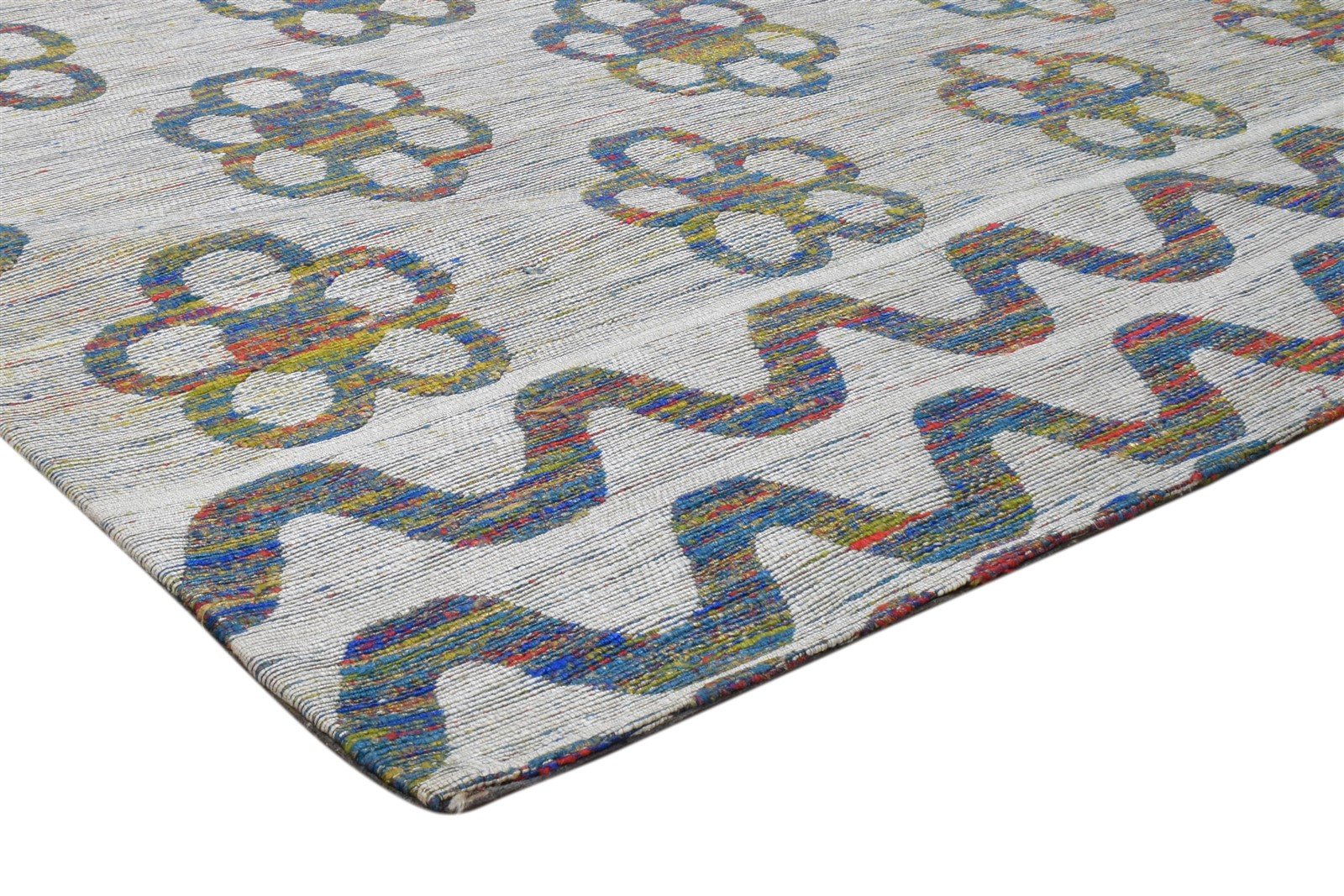 5' X 8' Rug Silk Grey Modern Jacquard Loom Scandinavian Floral Room Size Carpet 7860700020885