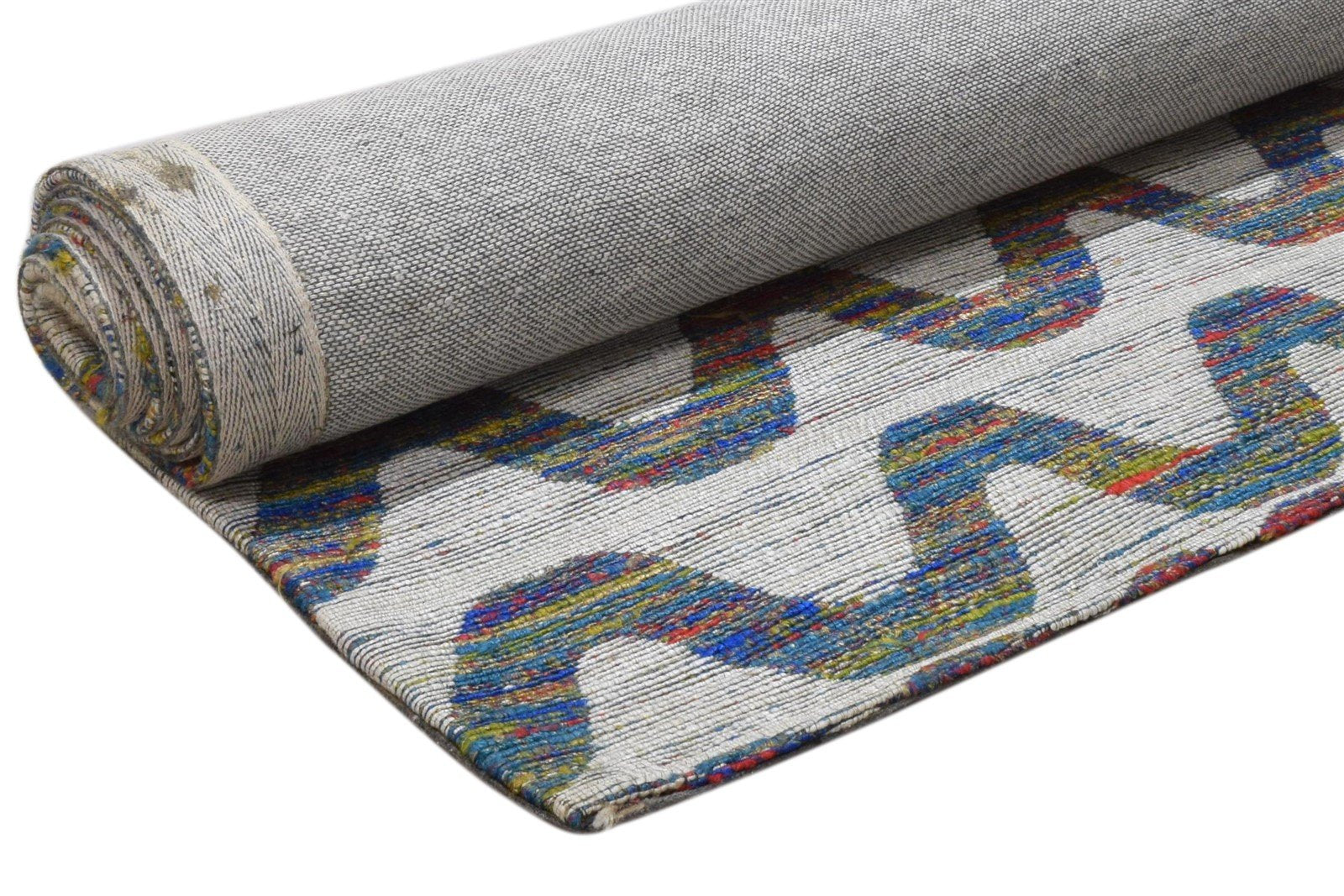 5' X 8' Rug Silk Grey Modern Jacquard Loom Scandinavian Floral Room Size Carpet 7860700020885