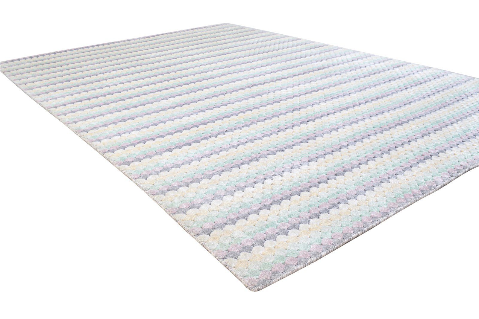 5' X 8' Rug Silk Purple Modern Handloom Scandinavian Striped Room Size Carpet 7864165236885