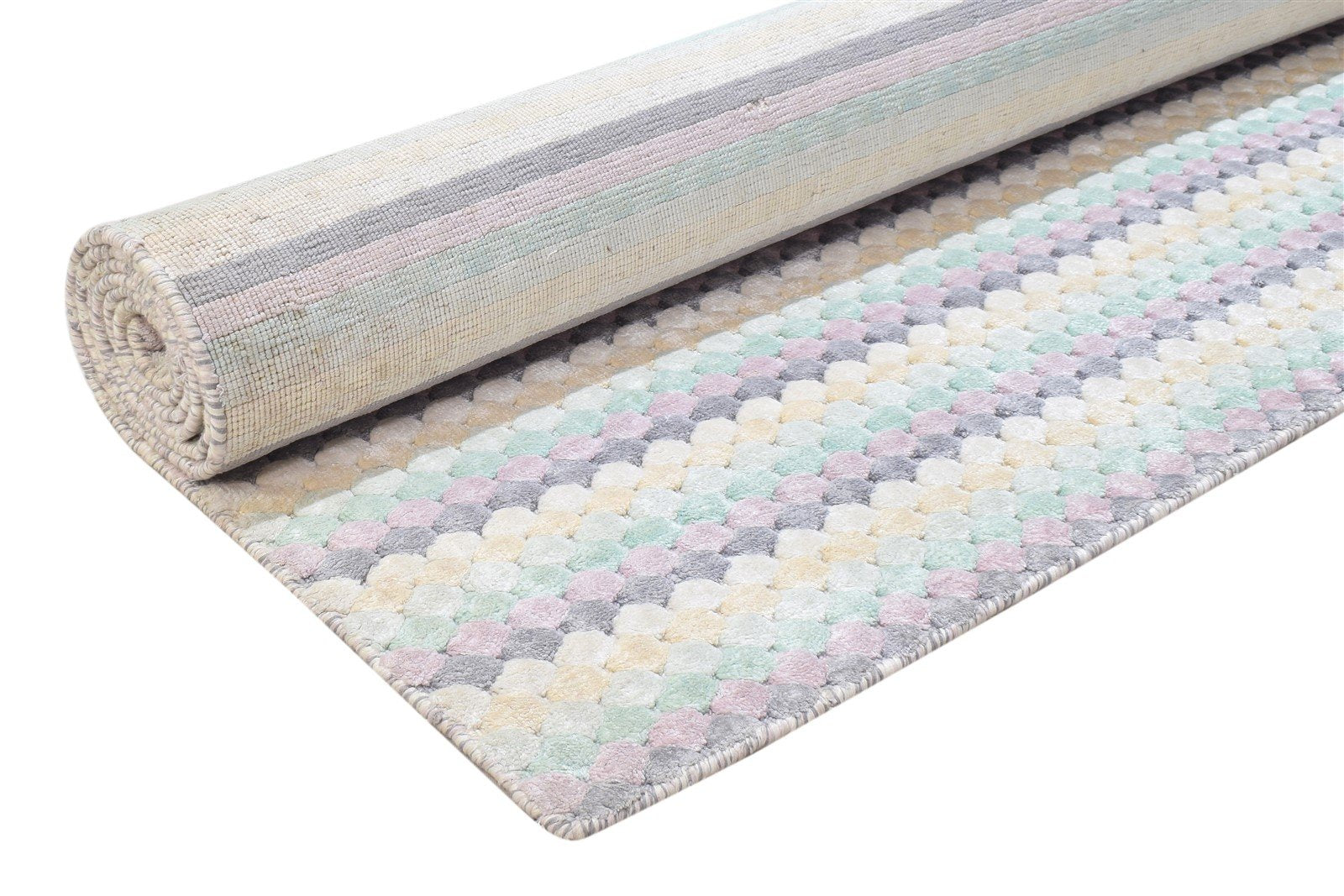 5' X 8' Rug Silk Purple Modern Handloom Scandinavian Striped Room Size Carpet 7864165236885