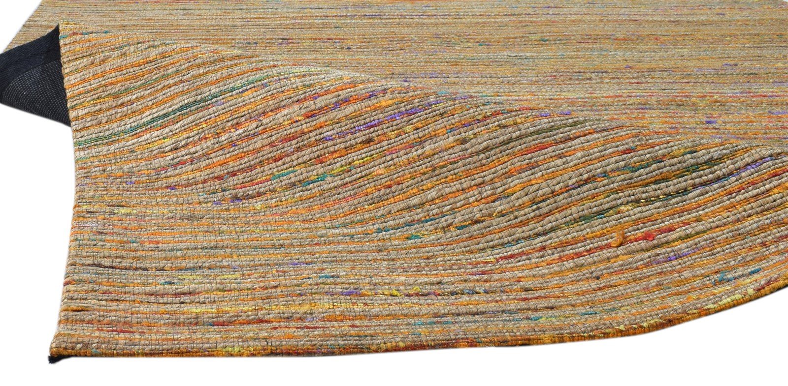 5' X 8' Rug Silk Rust Modern Hand Woven Scandinavian Striped Room Size Carpet 7860679442581