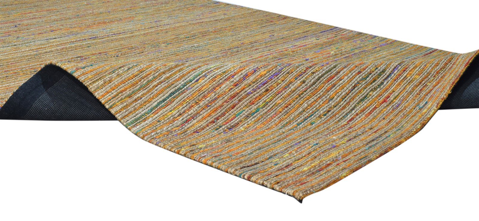 5' X 8' Rug Silk Rust Modern Hand Woven Scandinavian Striped Room Size Carpet 7860679442581