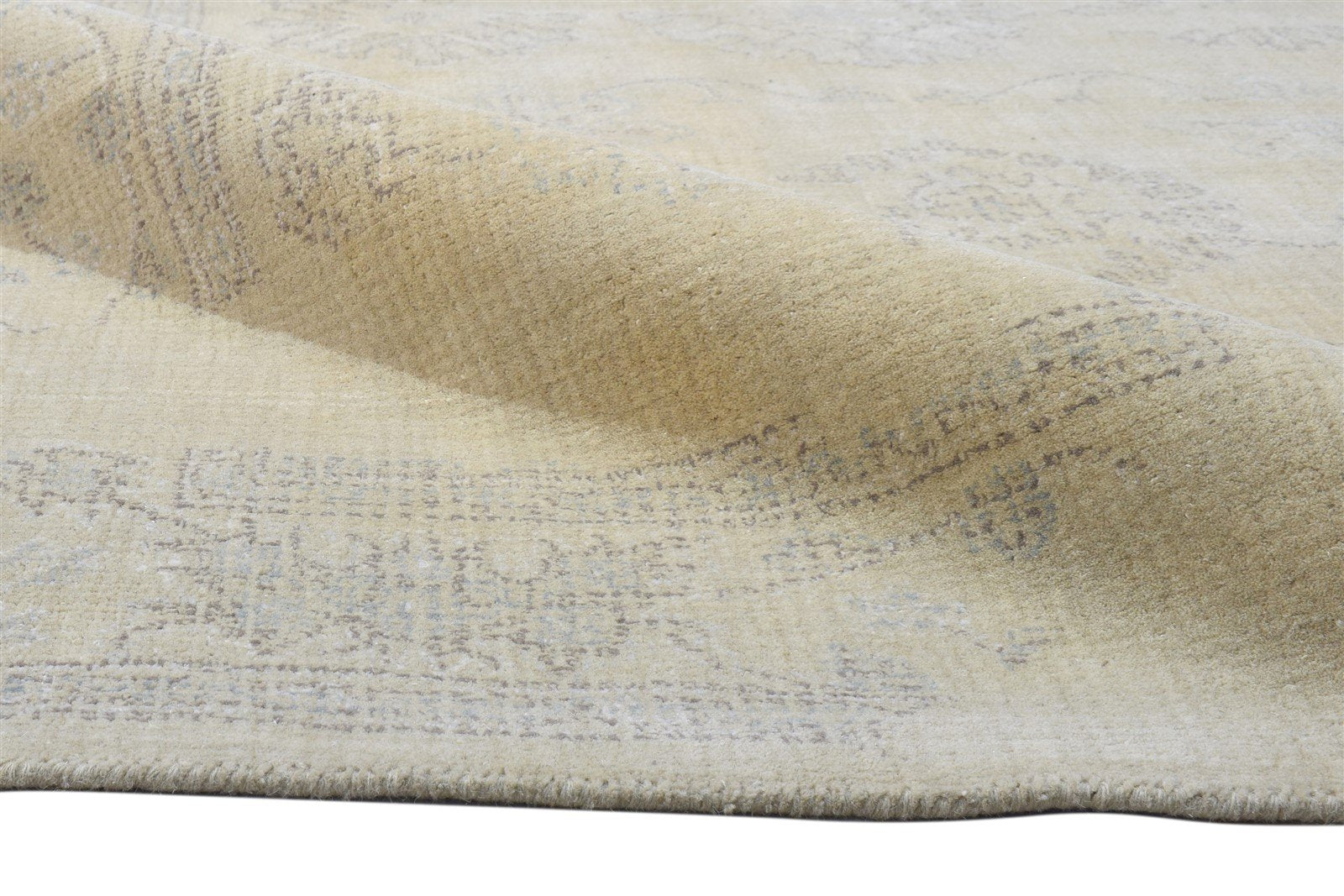 5' X 8' Rug Wool Beige Erased Hand Tufted Oushak Oriental Room Size Carpet 7864096129173
