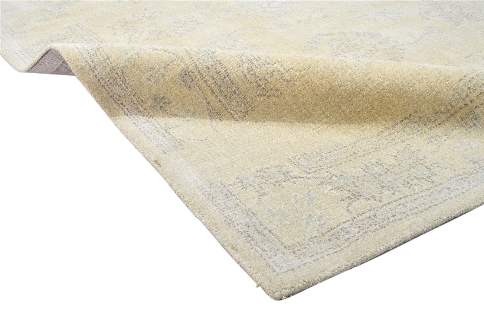 5' X 8' Rug Wool Beige Erased Hand Tufted Oushak Oriental Room Size Carpet 7864096129173