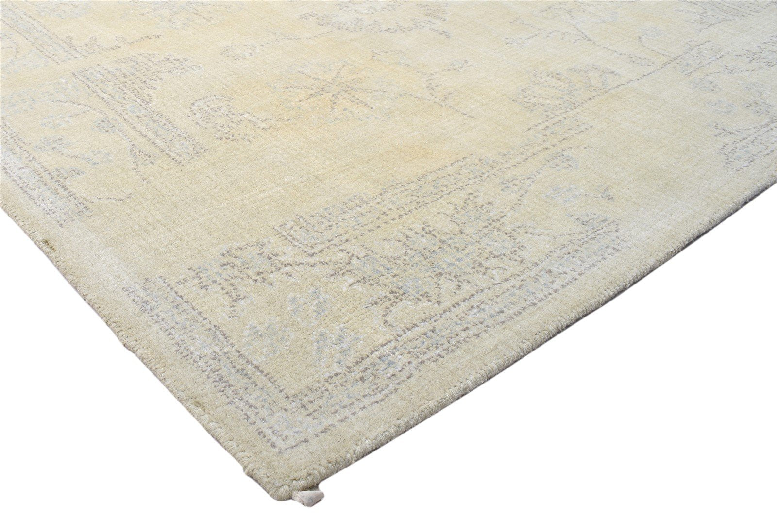 5' X 8' Rug Wool Beige Erased Hand Tufted Oushak Oriental Room Size Carpet 7864096129173