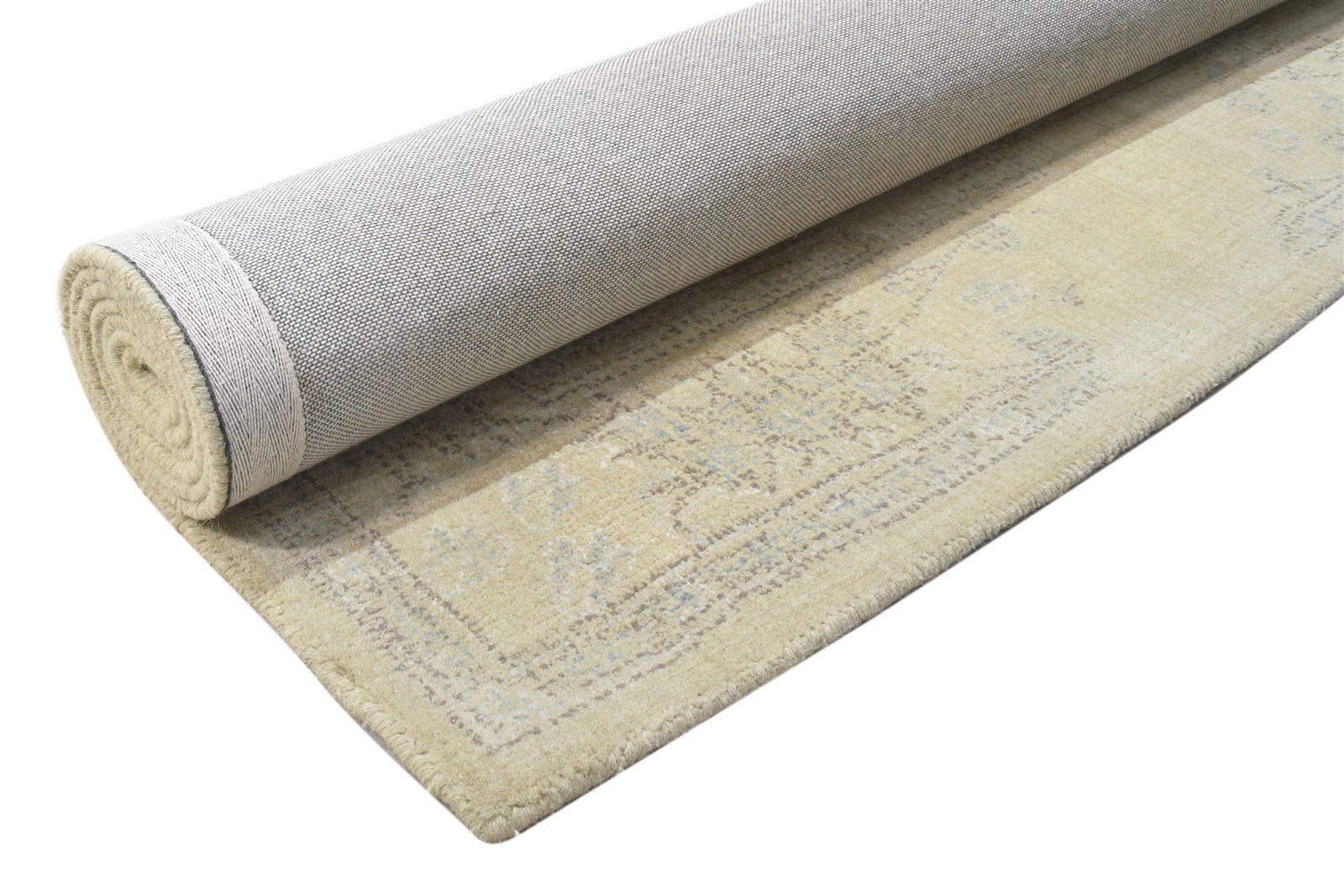 5' X 8' Rug Wool Beige Erased Hand Tufted Oushak Oriental Room Size Carpet 7864096129173