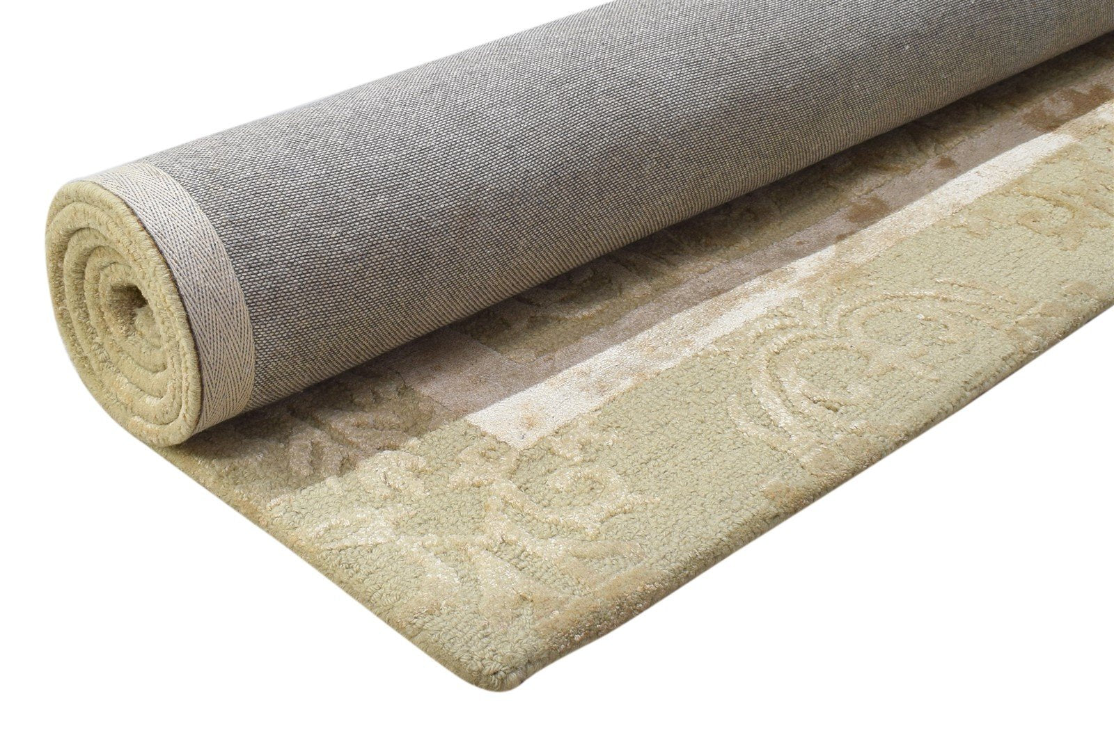 5' X 8' Rug Wool Beige Modern Hand Tufted French Floral Room Size Carpet 7864289165461