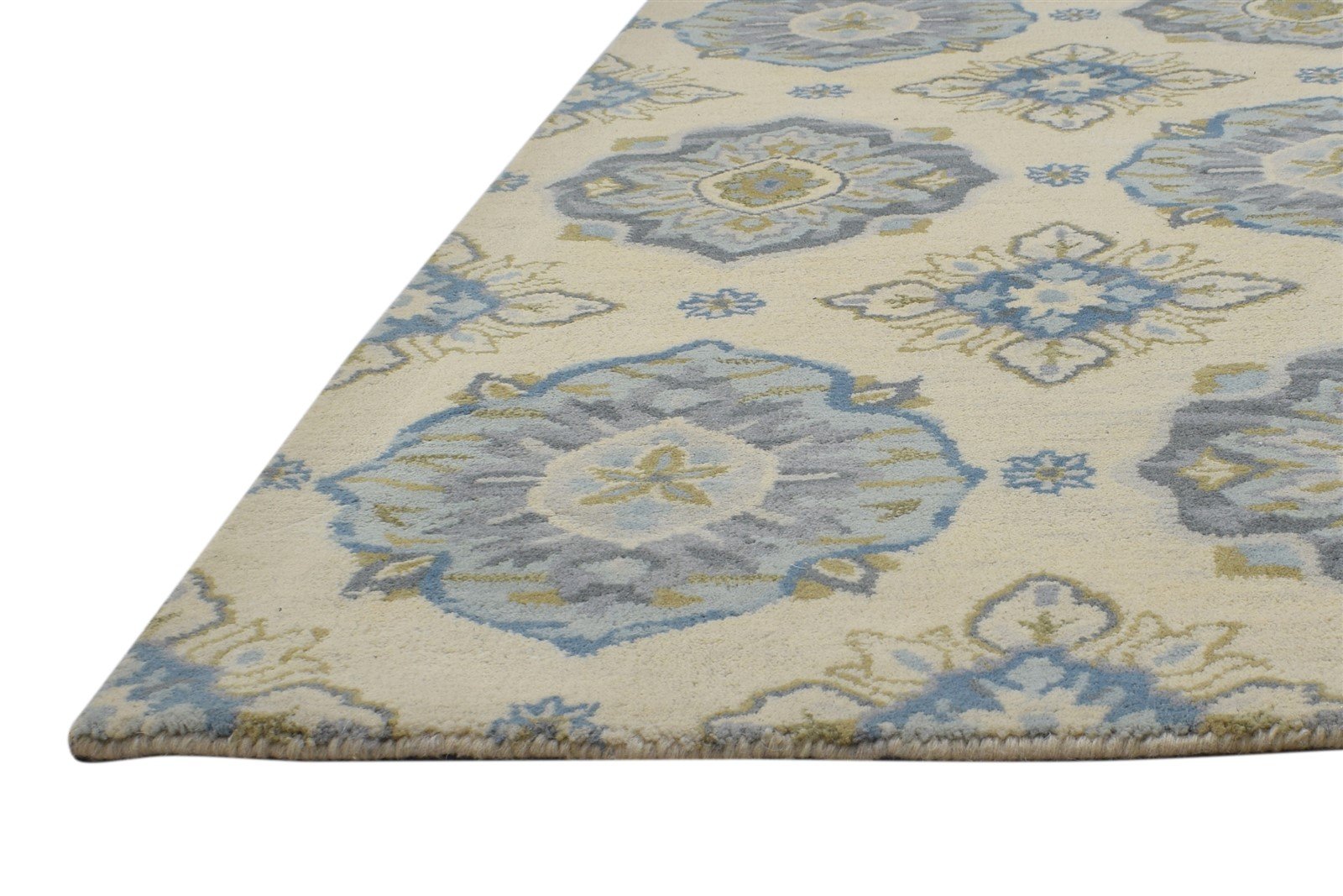 5' X 8' Rug Wool Beige Modern Hand Tufted French Trellis Room Size Carpet 7864330125461