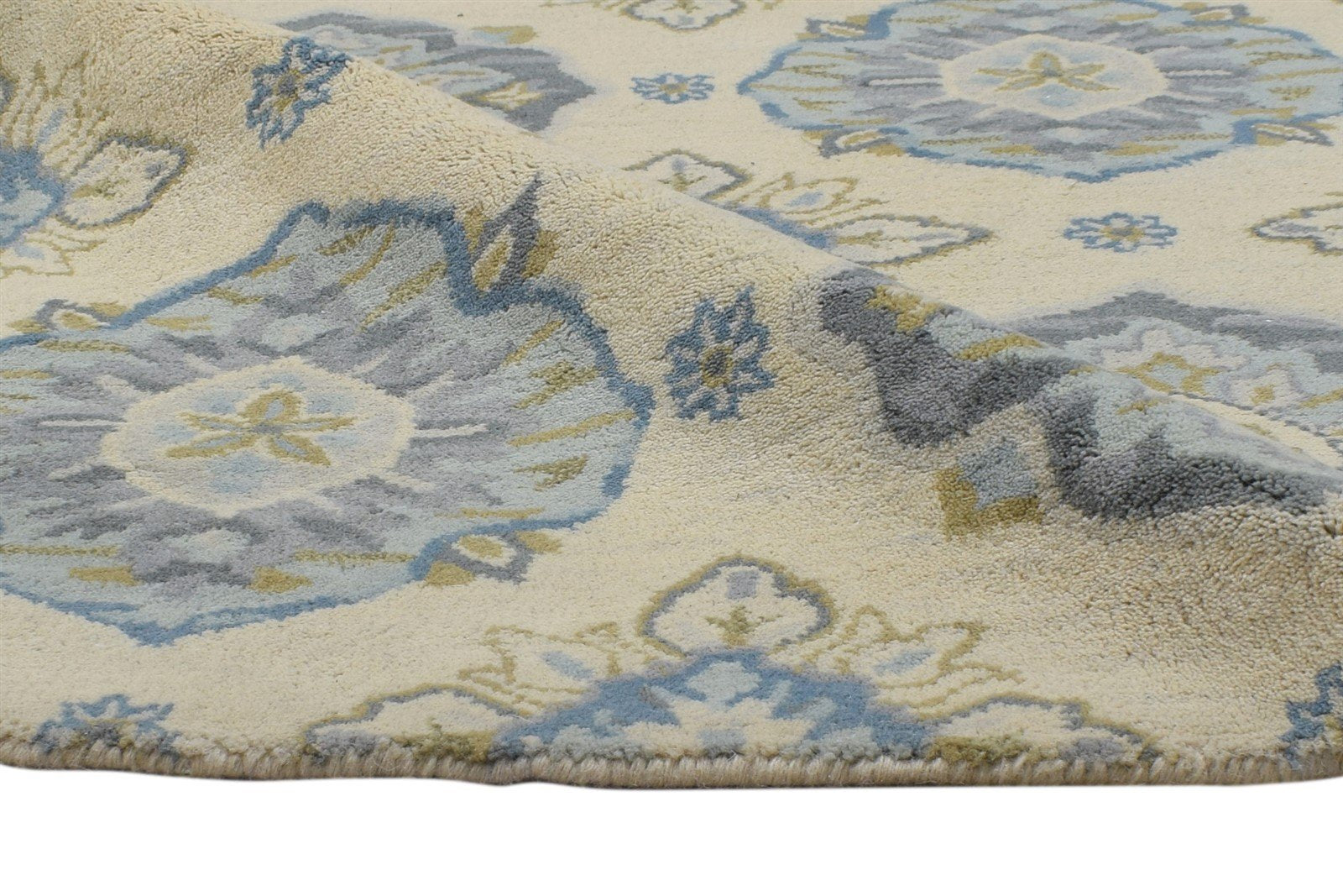 5' X 8' Rug Wool Beige Modern Hand Tufted French Trellis Room Size Carpet 7864330125461