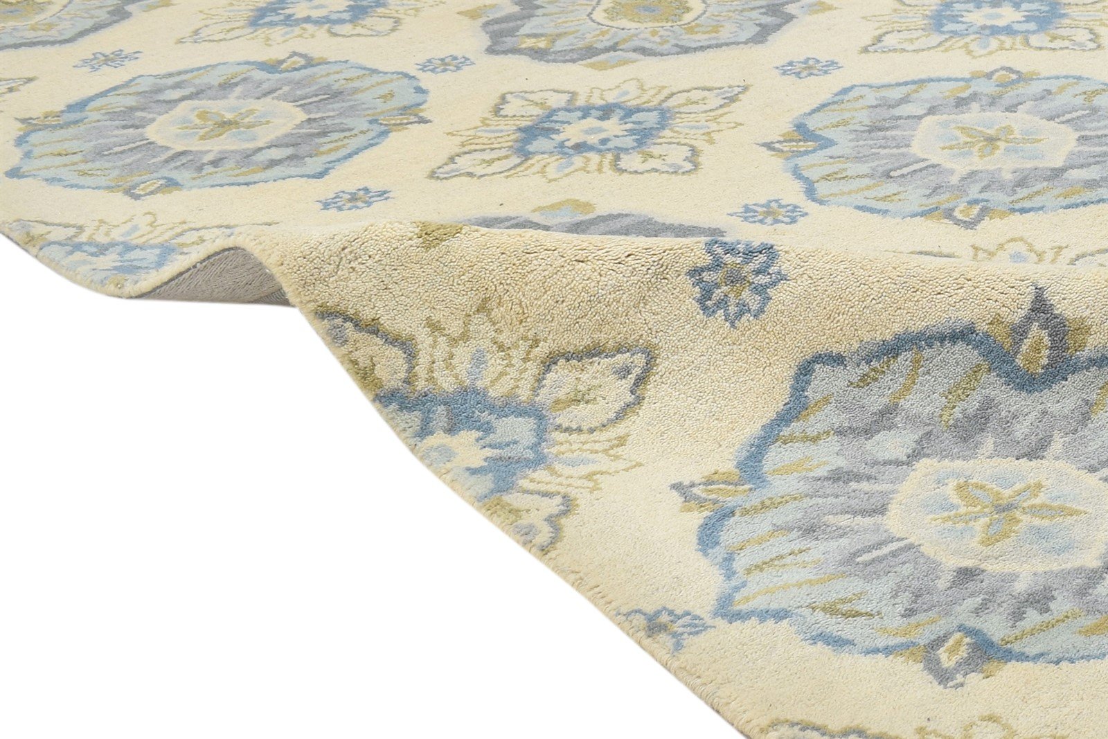 5' X 8' Rug Wool Beige Modern Hand Tufted French Trellis Room Size Carpet 7864330125461