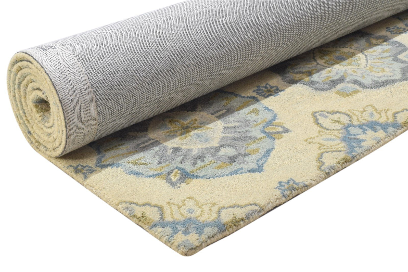 5' X 8' Rug Wool Beige Modern Hand Tufted French Trellis Room Size Carpet 7864330125461