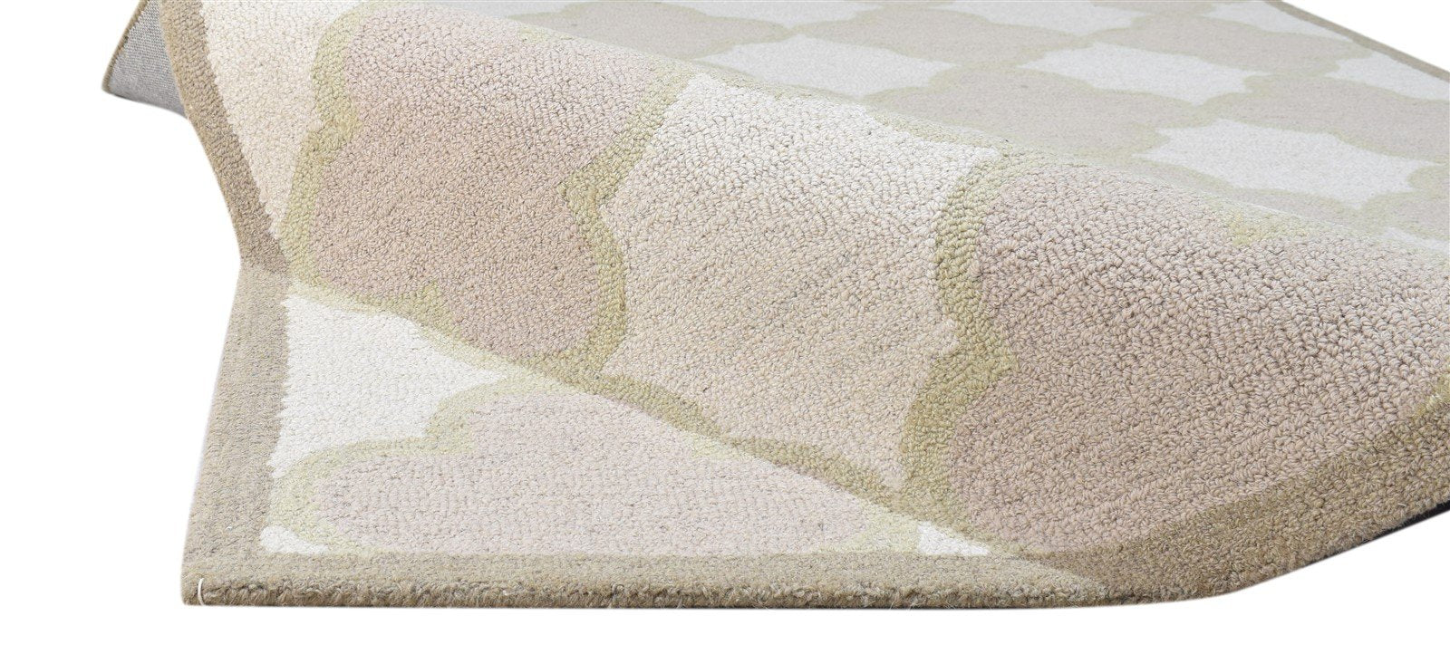 5' X 8' Rug Wool Beige Modern Hand Tufted Moroccan Trellis Room Size Carpet 7860685242517
