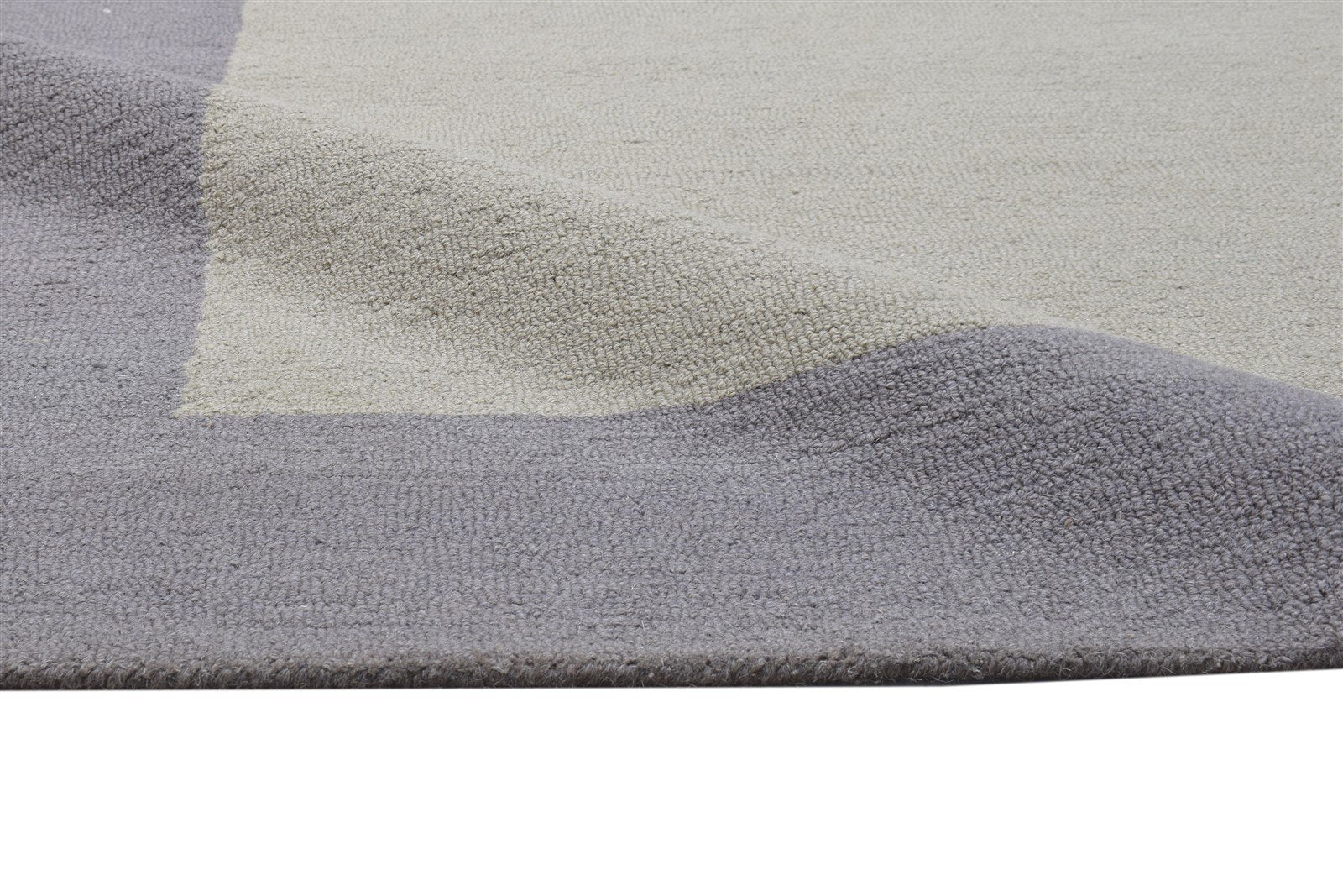 5' X 8' Rug Wool Beige Modern Hand Tufted Scandinavian Bordered Room Size Carpet 7864096948373