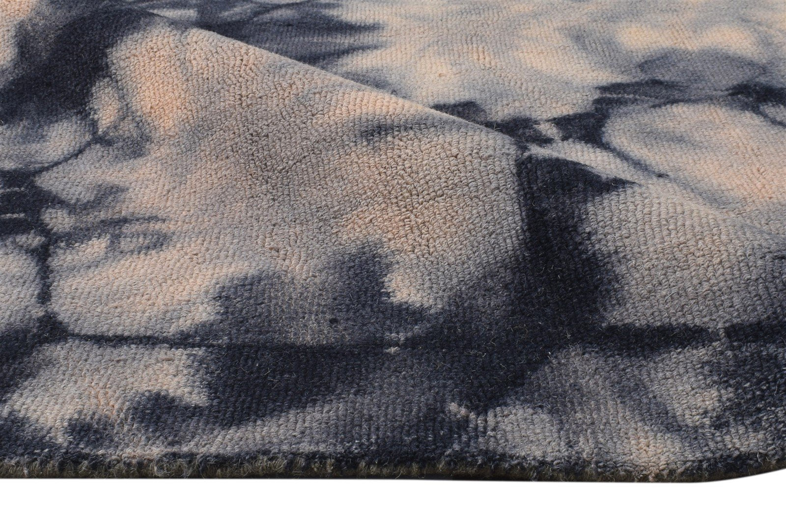 5' X 8' Rug Wool Beige Modern Hand Tufted Shibori Tie Dye Room Size Carpet 7865203294357