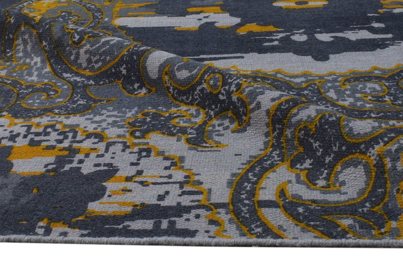 5' X 8' Rug Wool Blue Modern Dhurrie Bohemian Abstract Room Size Carpet 7865192251541