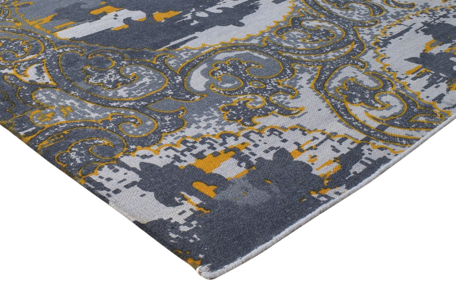 5' X 8' Rug Wool Blue Modern Dhurrie Bohemian Abstract Room Size Carpet 7865192251541