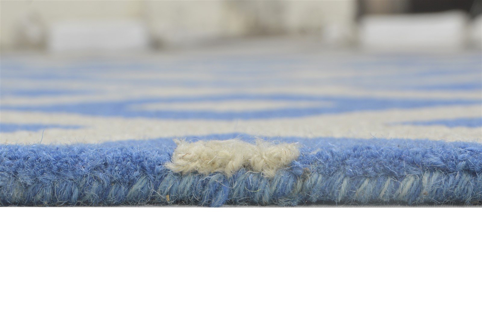 5' X 8' Rug Wool Blue Modern Hand Tufted Indian Geometric Room Size Carpet 7864273928341