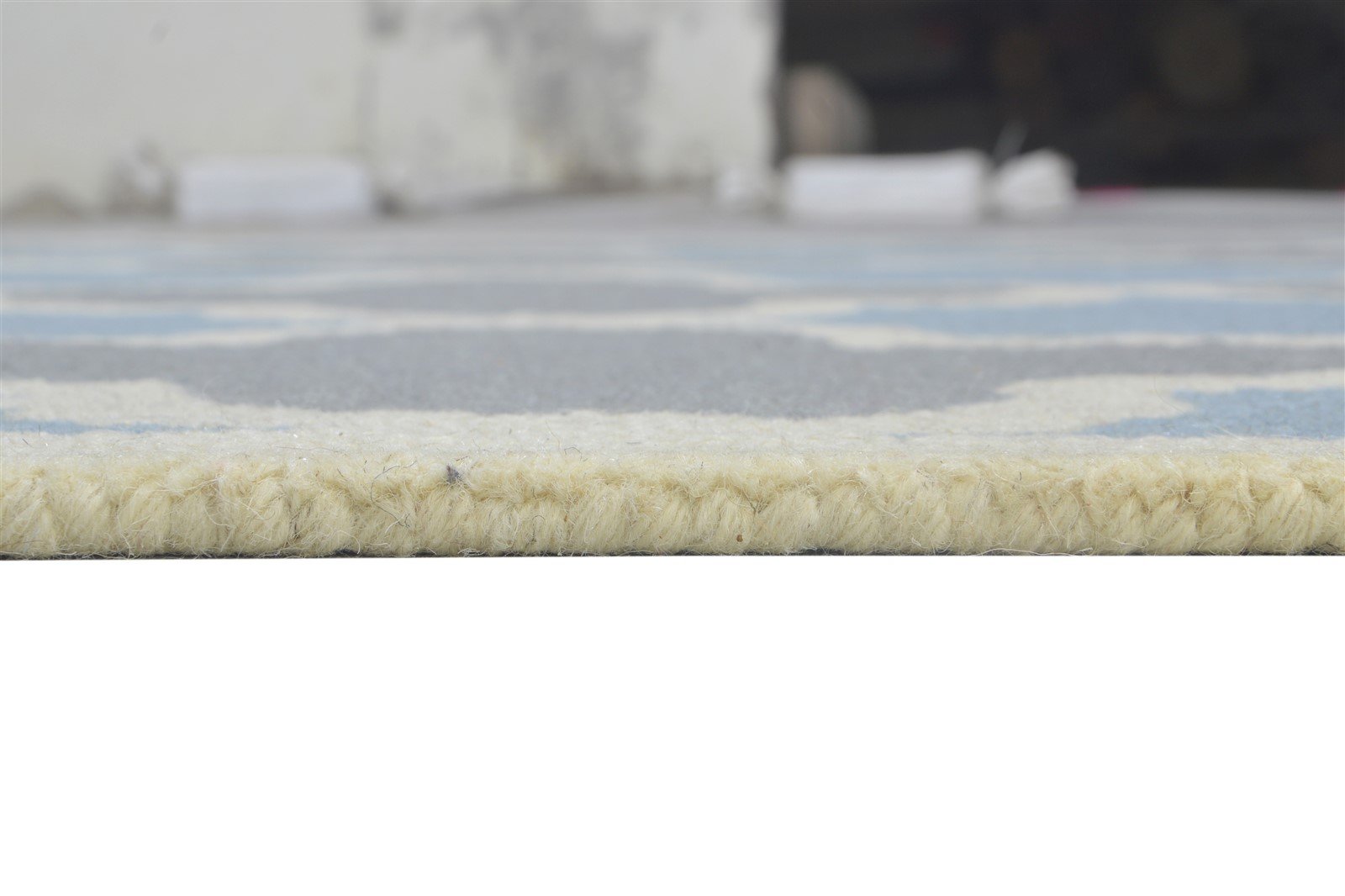 5' X 8' Rug Wool Blue Modern Hand Tufted Moroccan Trellis Room Size Carpet 7864277762197
