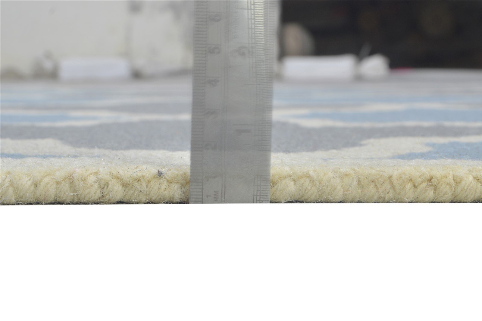 5' X 8' Rug Wool Blue Modern Hand Tufted Moroccan Trellis Room Size Carpet 7864277762197