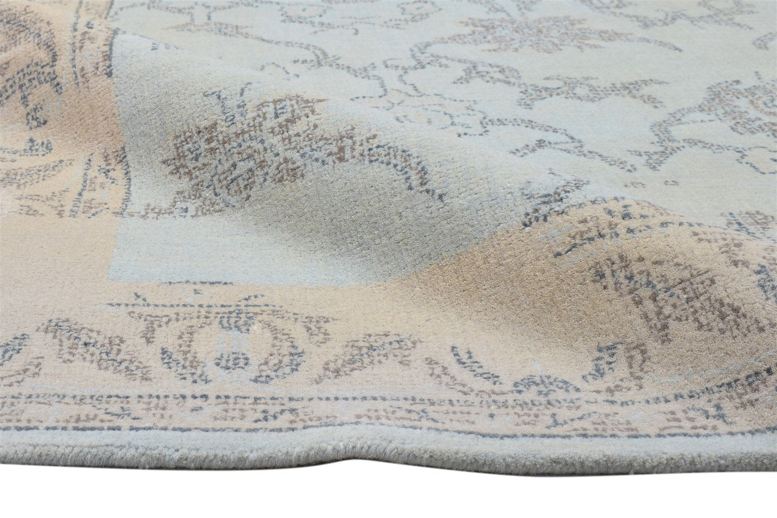5' X 8' Rug Wool Blue Modern Hand Tufted Oushak Oriental Room Size Carpet 7864096456853