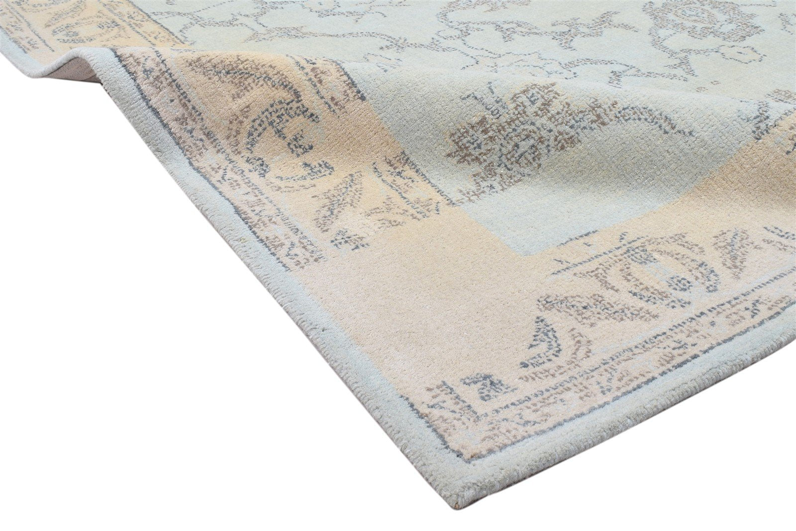 5' X 8' Rug Wool Blue Modern Hand Tufted Oushak Oriental Room Size Carpet 7864096456853