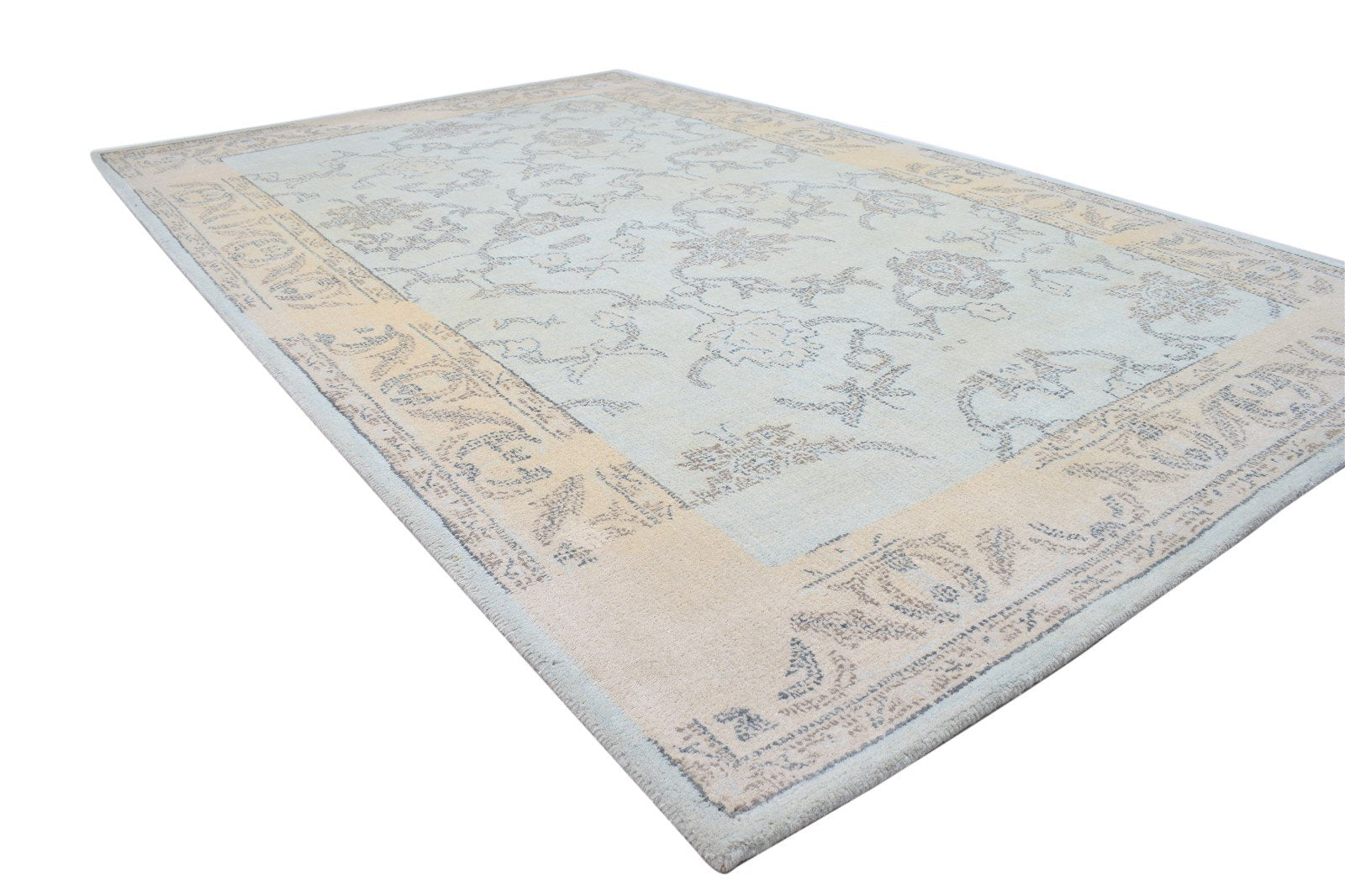 5' X 8' Rug Wool Blue Modern Hand Tufted Oushak Oriental Room Size Carpet 7864096456853