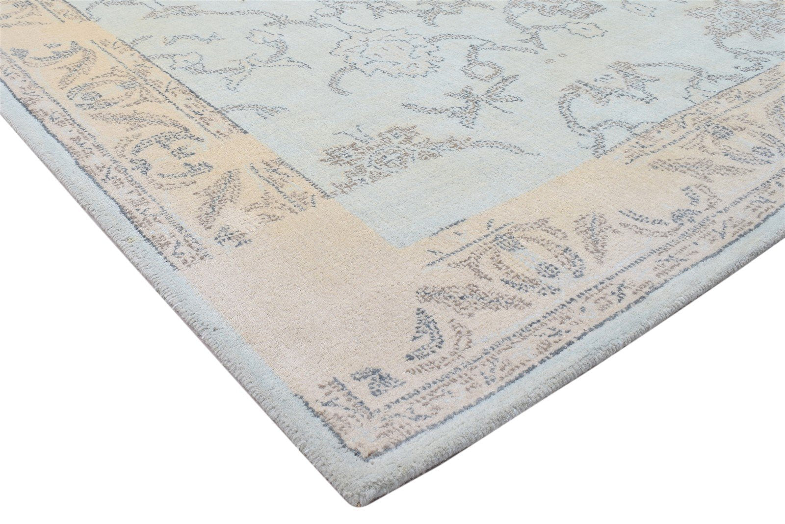 5' X 8' Rug Wool Blue Modern Hand Tufted Oushak Oriental Room Size Carpet 7864096456853