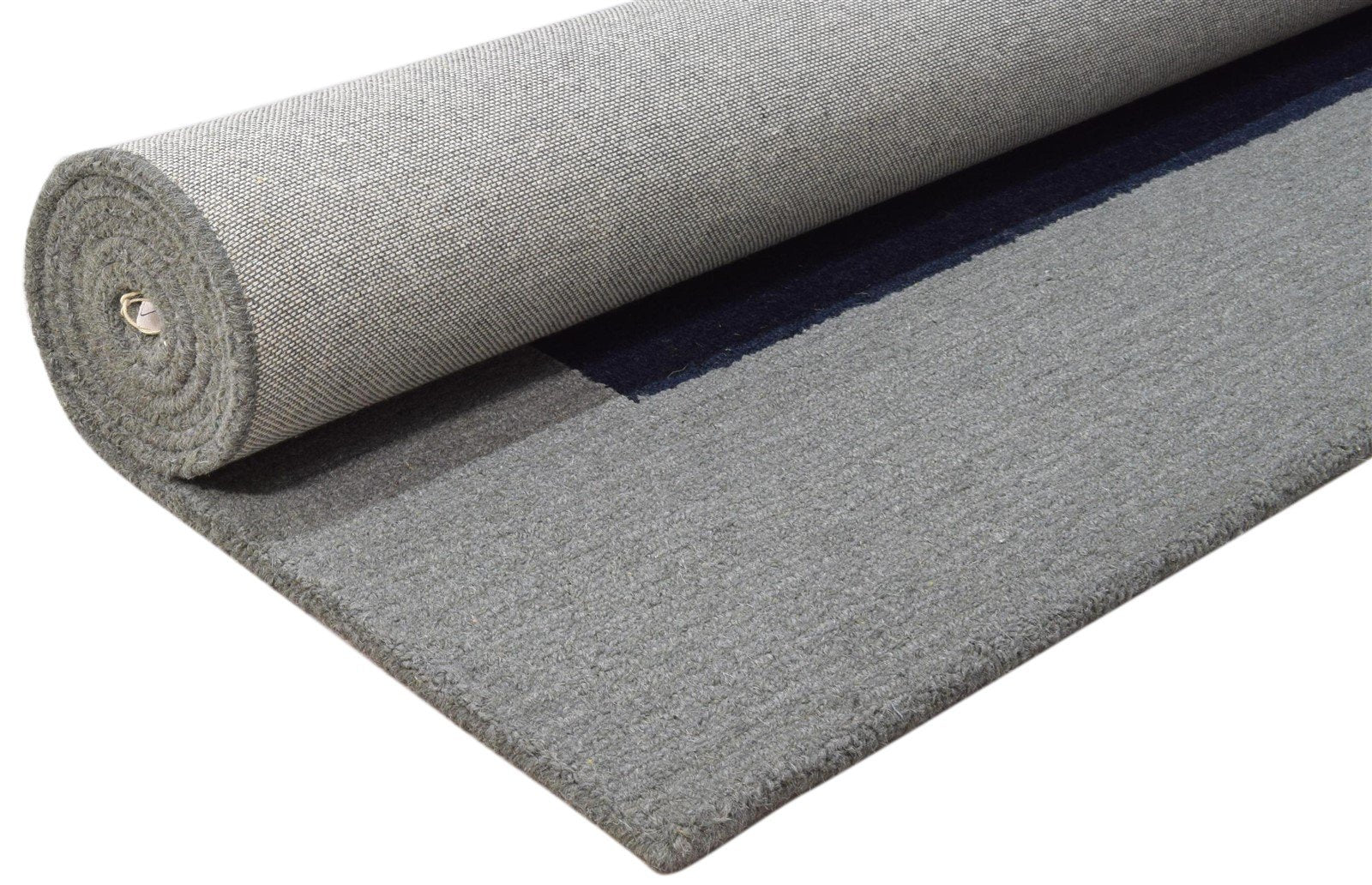5' X 8' Rug Wool Blue Modern Hand Tufted Scandinavian Bordered Room Size Carpet 7860684619925