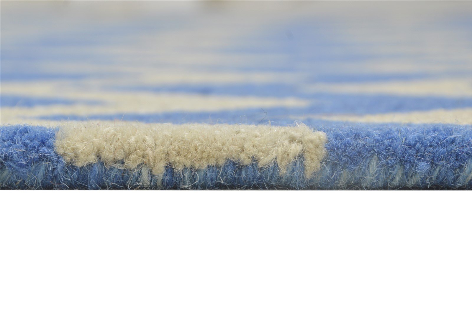 5' X 8' Rug Wool Blue Modern Hand Tufted Scandinavian Chevron Room Size Carpet 7864241160341